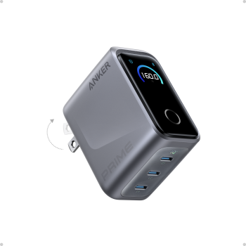 Refurbished Anker Prime Charger (160W, 3 Ports, Smart Display)