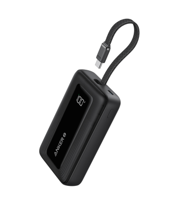 Anker Zolo Power Bank (10K, 30W) with a 5.4-inch (13.7 cm) built-in USB-C cable.