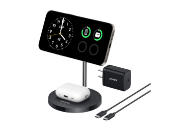 Anker MagGo Wireless Charger (2-in-1, Stand, 40W Adapter Included)