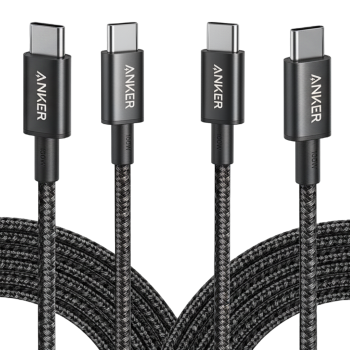 New Nylon USB-C to USB-C 100W Cable (10 ft, 2-Pack）