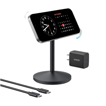 Anker MagGo iPhone 17 MagSafe Charger Compatible Stand (Qi2 15W,With Adapter)