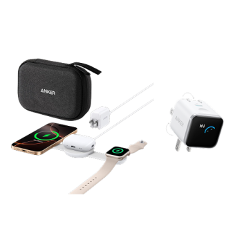 Anker MagGo Wireless Charging Station and Anker Nano Charger (45W, Smart Display, 180° Foldable)