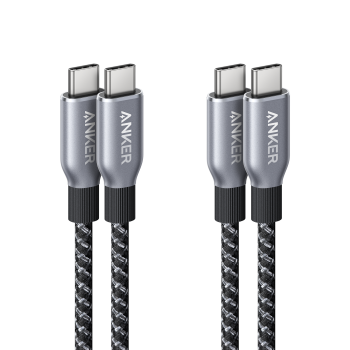 Anker Prime USB-C to USB-C Cable (240W, Upcycled-Braided, 2-Pack)