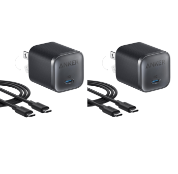 Bundle kit: Anker Nano Charger (45W) with USB-C to USB-C Cable 2-Pack