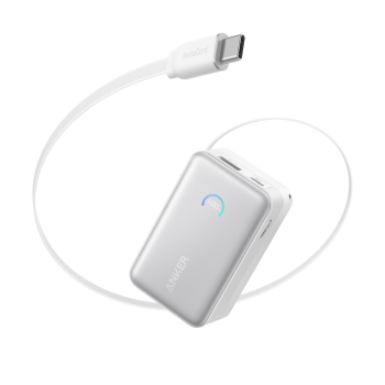 Refurbished Anker Nano Power Bank (10K, 45W, Built-In Retractable USB-C Cable)
