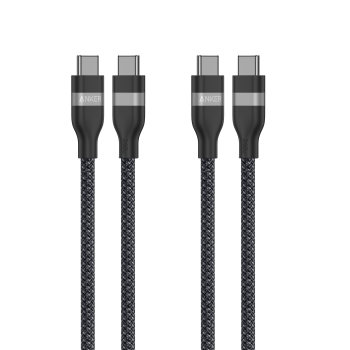 Anker USB-C to USB-C Cable (3 ft / 6 ft, 240W, Upcycled-Braided, 2-Pack)