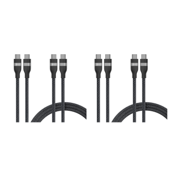 Anker USB-C to USB-C Cable (3 ft / 6 ft, 240W, Upcycled-Braided, 4-Pack)