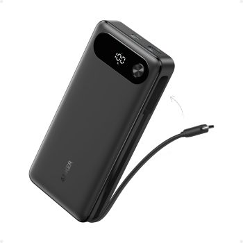 Anker Power Bank (20K, 87W, Built-In USB-C Cable) | Customizable