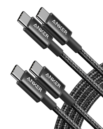 2-Pack Anker New Nylon USB-C to USB-C Cable (3 ft / 6 ft, 60W)